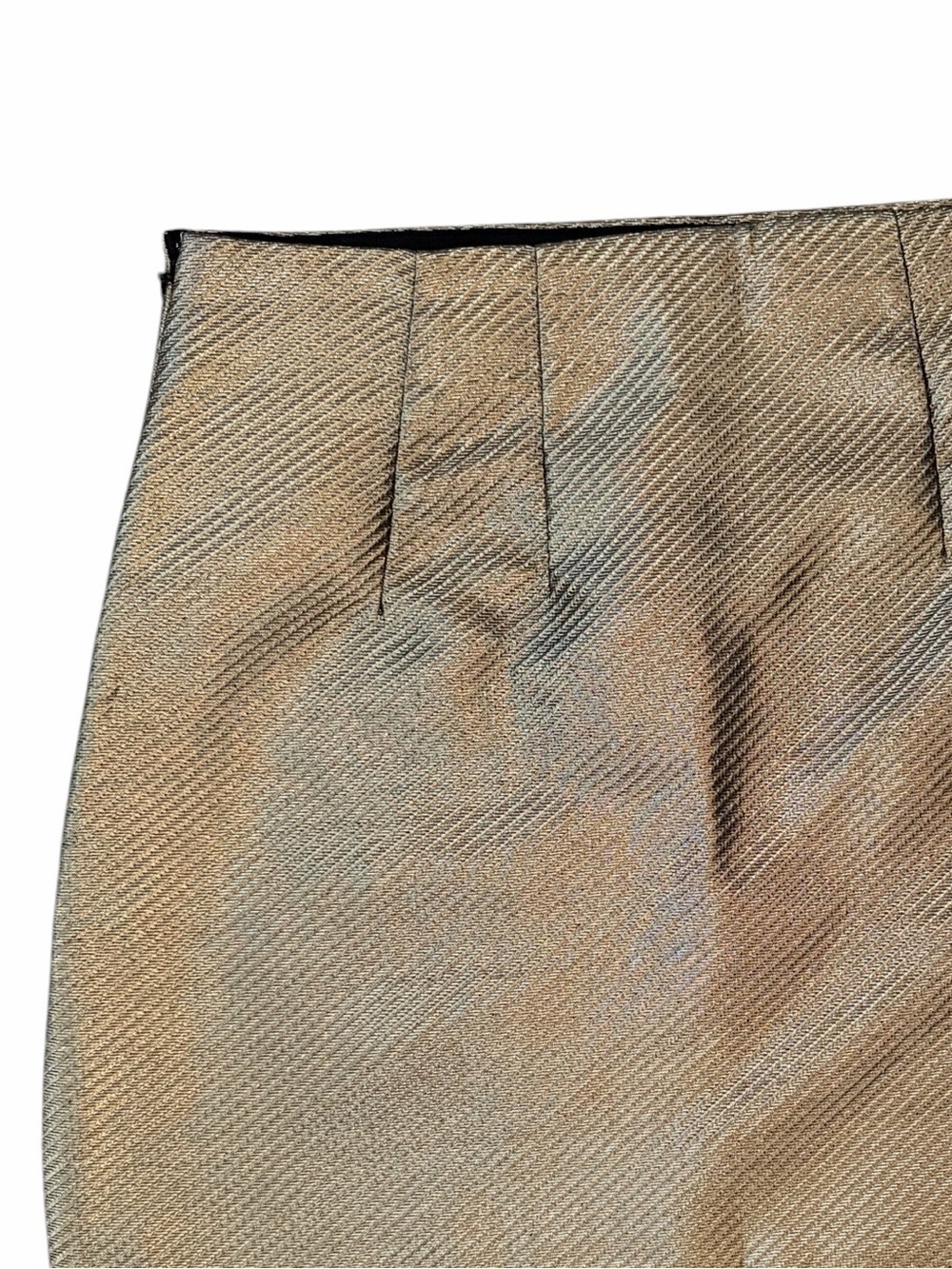 LOFT Gold Metallic Textured Jacquard Mini Skirt Size 6 NWT - Picture 7 of 11